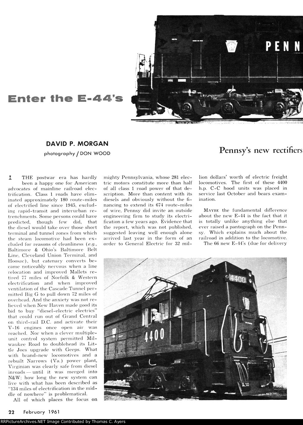 PRR "Enter The E-44's," Page 22, 1961